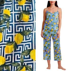 NWOT BedHead Cami Cropped Pajama Set 100% Organic Cotton Make Lemonade Medium